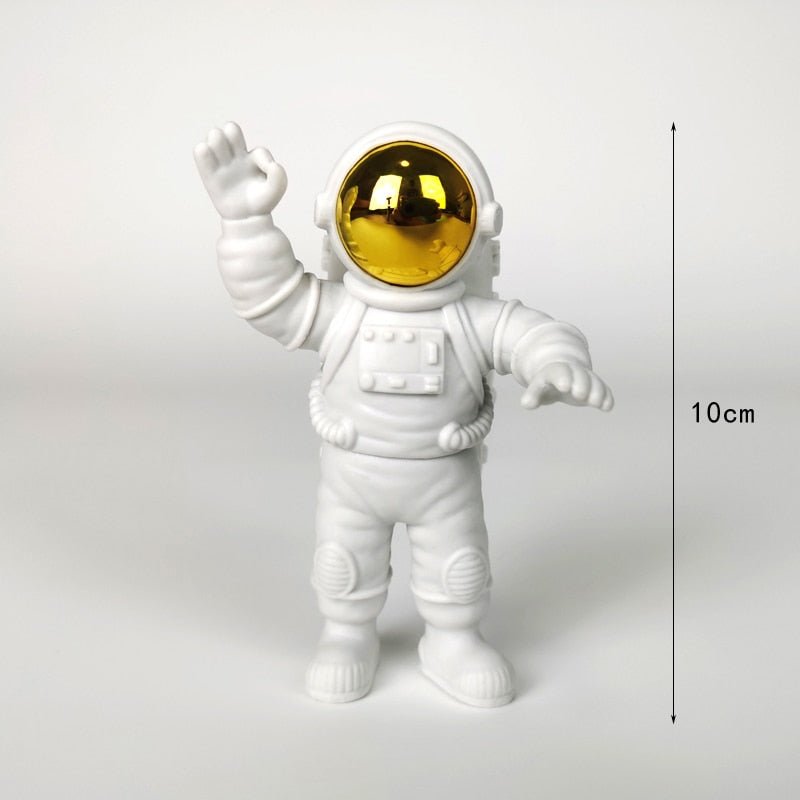 3Pc Astronaut Decor Action Figures and Moon Home Decor Resin Astronaut Statue Room Office Desktop Decoration Presents Boy Gift - homemotto