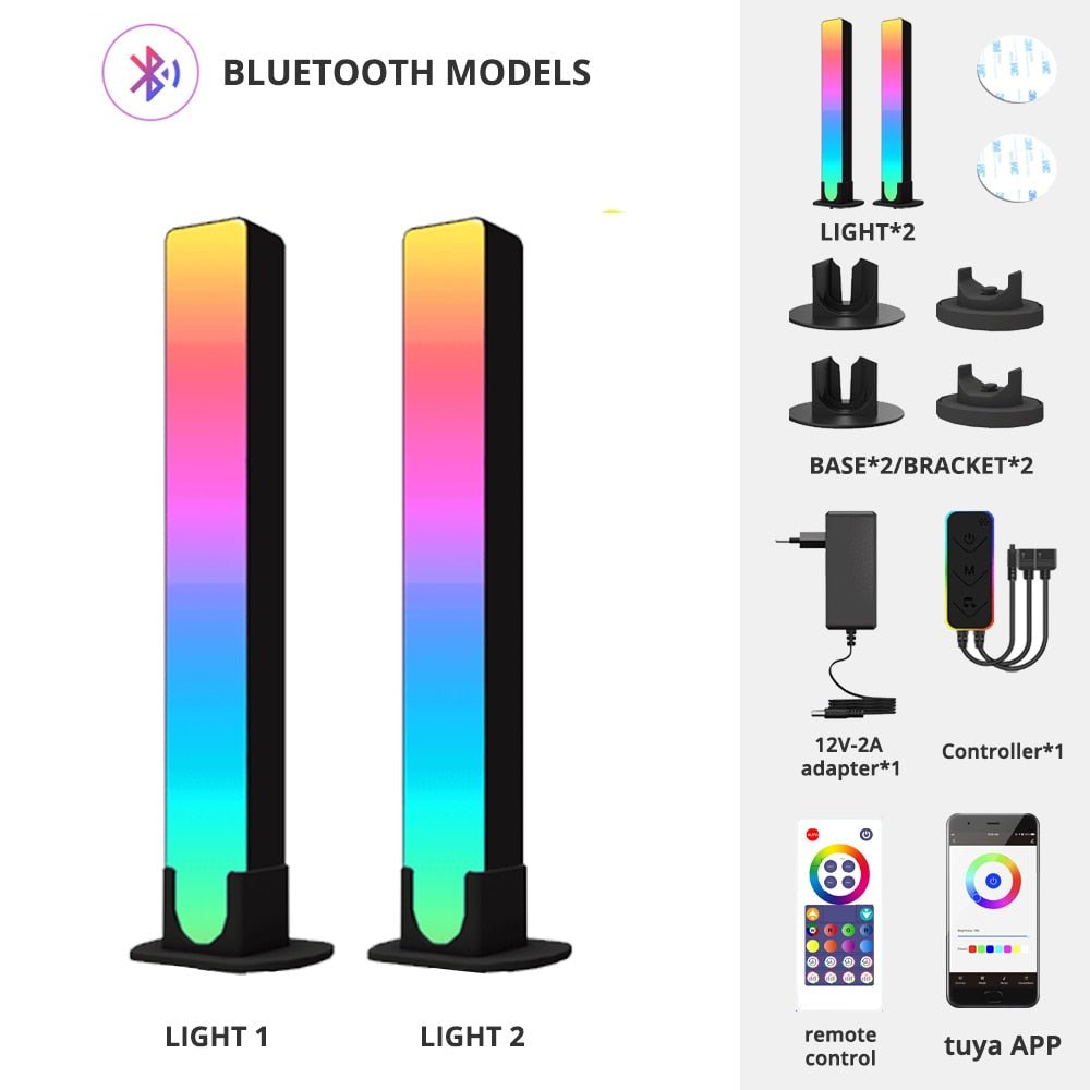RGB Smart LED Light Bar WiFi Bluetooth Desktop Background Atmosphere Light Music Sync TV Wall Computer Game Bedroom Night Light - homemotto