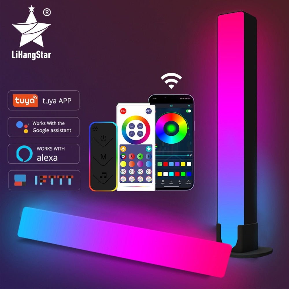 RGB Smart LED Light Bar WiFi Bluetooth Desktop Background Atmosphere Light Music Sync TV Wall Computer Game Bedroom Night Light - homemotto