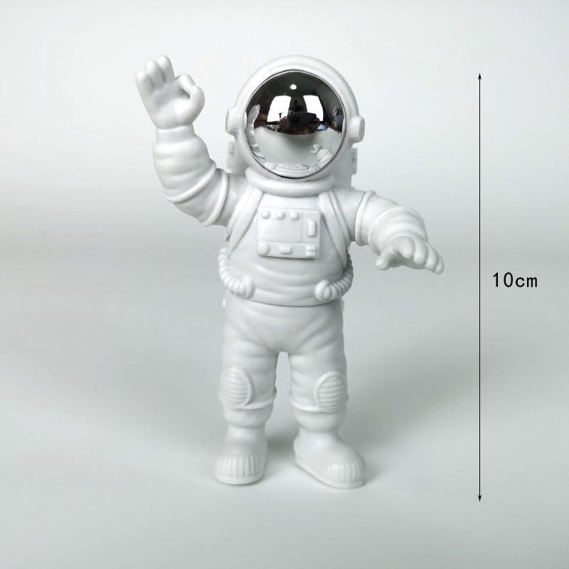 3Pc Astronaut Decor Action Figures and Moon Home Decor Resin Astronaut Statue Room Office Desktop Decoration Presents Boy Gift - homemotto