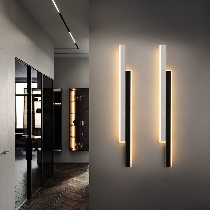 Aluminum LED Wall Lights For Bedside Stairway Foyer Kitchen Gallery Office Living Room Restaurant Indoor Simple Home Fixtures - homemotto