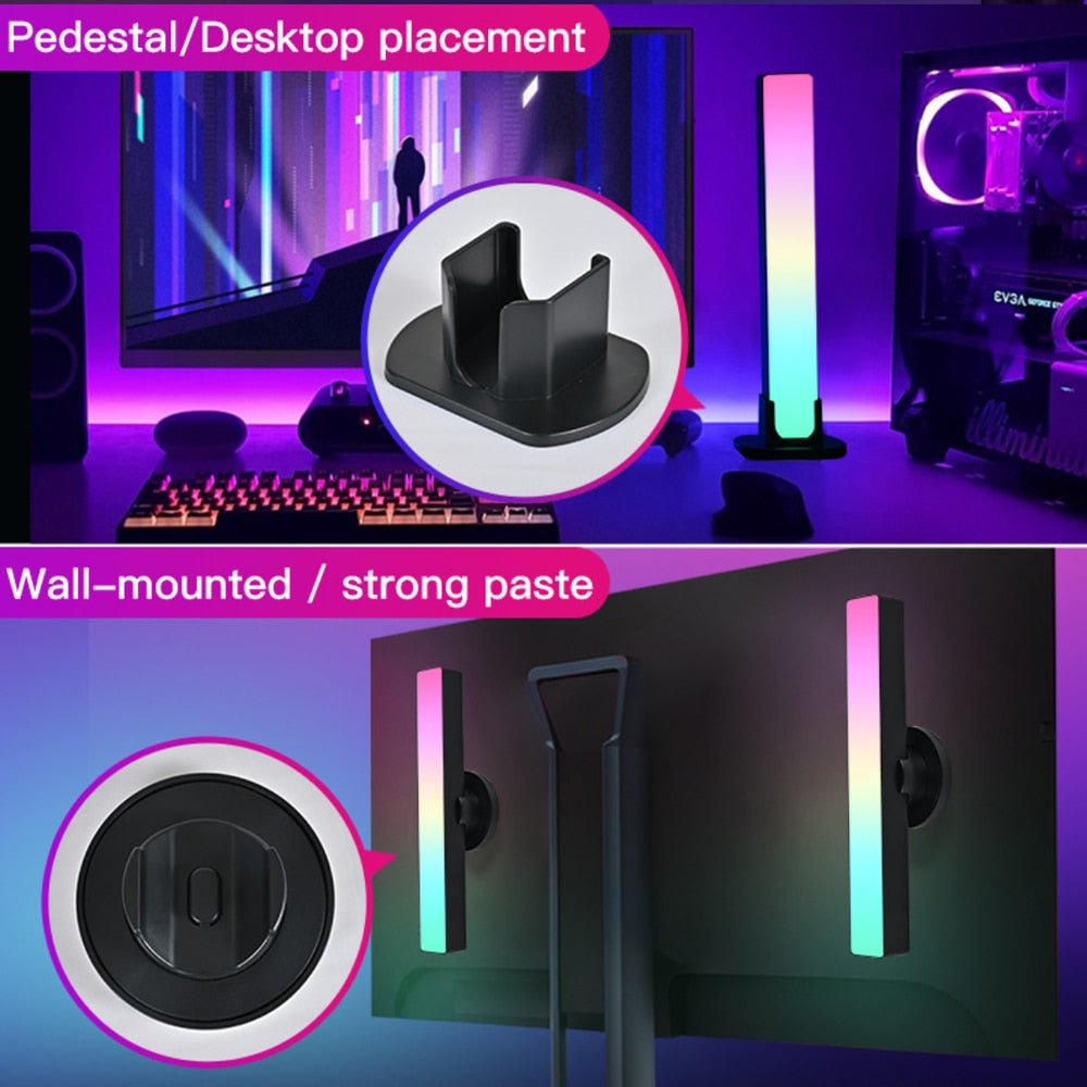 RGB Smart LED Light Bar WiFi Bluetooth Desktop Background Atmosphere Light Music Sync TV Wall Computer Game Bedroom Night Light - homemotto